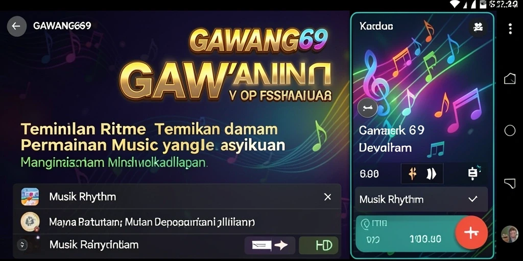 Antarmuka permainan GAWANG69 yang menarik dengan fitur musik rhythm.