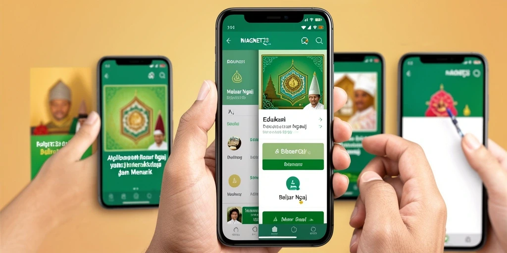 Antarmuka aplikasi MAGNET33 yang menarik dan interaktif untuk belajar ngaji.