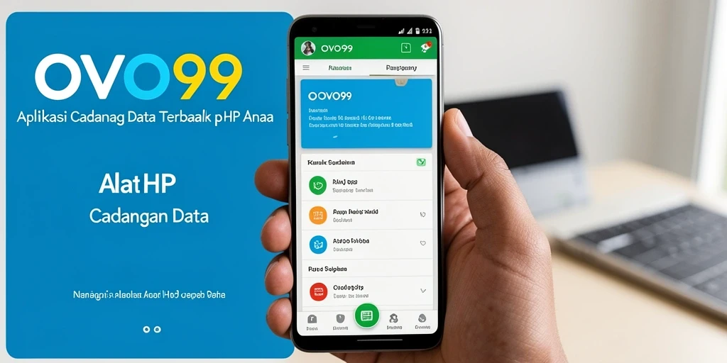 Tampilan antarmuka aplikasi OVO99 untuk cadangan data.