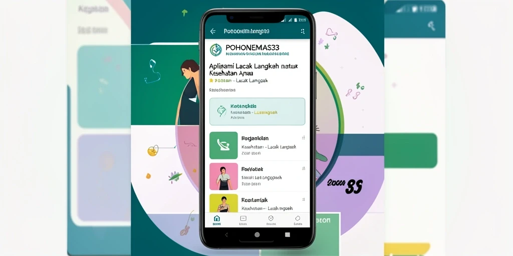 Antarmuka aplikasi POHONEMAS33 menampilkan pelacakan langkah yang mudah dipahami.