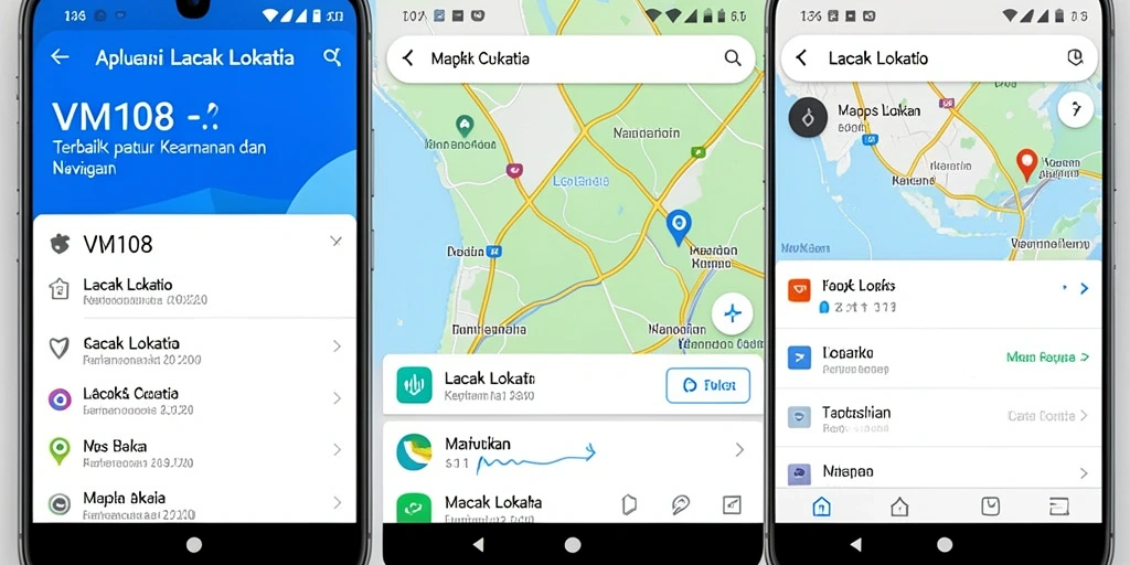 Antarmuka VM108 menampilkan fitur pelacakan lokasi yang intuitif dan informatif.